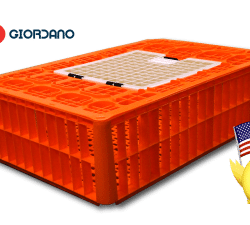 A orange and grey titan coop with logos